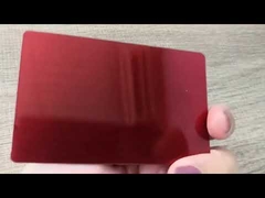 Red Color Metal Card With Small Chip Brush Finishing Blank Bank Card