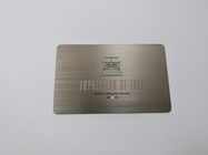 0.5mm Stärke-Metallvisitenkarten Deboss Logo Silver Gold Brushed Finish