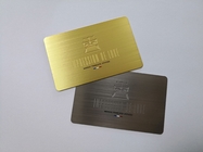 0.5mm Stärke-Metallvisitenkarten Deboss Logo Silver Gold Brushed Finish
