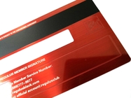 Rote gebürstete StahlKreditkarte mit Hico-Magnetstreifen-Unterzeichnung
