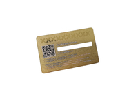 0.8mm Mitgliedschaft Promi Karten-QR Code-Unterzeichnungs-Platten-Metallgold bereifte
