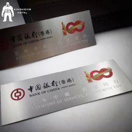 Quadrieren Sie gravierten Metallaufkleber-Platten Silkscreen, der 0,8/1mm starkes Soem-Logo druckt