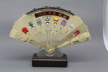 Kundengebundene Metallgoldsilber-Metallfaltende Handfan-Prize Chinese Traditonal-Andenken-Unterstützung