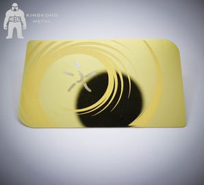 Anodisierte Visitenkarten Lasers Schnitt Goldmit Spiegel auf Stärke der Rückseiten-0.3mm 0.5mm