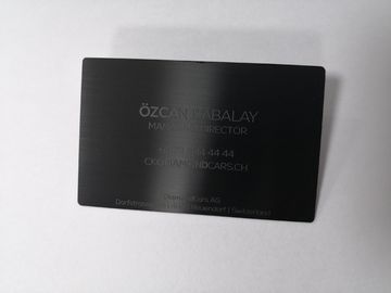Gravieren Mattschwarzes überzogener Laser Metallvisitenkarten/Edelstahl-Mitgliedskarte
