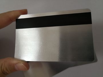 Silber gebürstete materielle PVC-Mitgliedskarte mit HiCo-Magnetstreifen 85.6*54mm