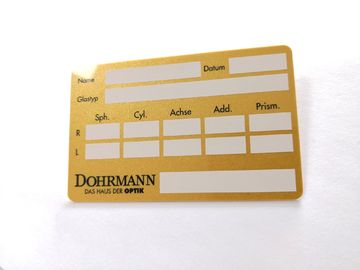 Standardgröße PVC-Mitgliedschaft Promi Karte mit Silkscreen-Goldmetallischem Ende