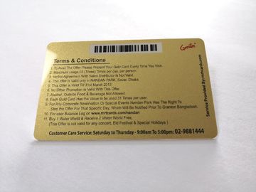 Standardgröße PVC-Mitgliedschaft Promi Karte mit Silkscreen-Goldmetallischem Ende