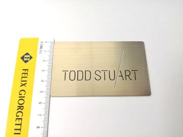 Laser-Schnitt-Logo gravierte Metallvisitenkarte der Gewohnheits-89x54x0.8mm Silber gebürstete