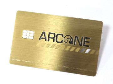 Metallgoldkleine Kontakt IC-Chip-Bankkarte mit Magnetstreifen-Unterzeichnungs-Platte
