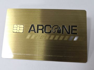 Metallgoldkleine Kontakt IC-Chip-Bankkarte mit Magnetstreifen-Unterzeichnungs-Platte