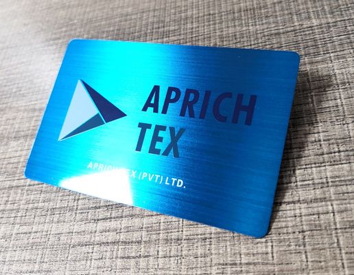 Blaue gebürstete Visitenkarten Mitgliedsvip 85x54mm Metall