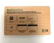 Waschbares gravierendes hölzernes Rfid Smart Card mit Barcode