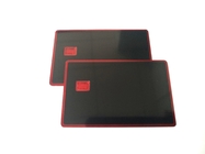 Spiegel-Goldsplitter-rote schwarze leere Metallkreditkarte mit Chip Slot