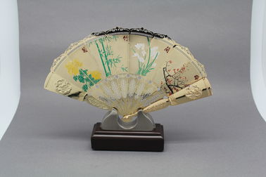 Memory-Metall-faltender Fan, kundenspezifischer Edelstahl-Handfan mit chinesischem Opern-Drucken